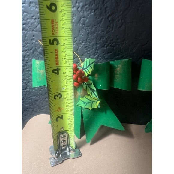 Lot of 3 Vintage Metal Ribbon Christmas Tree Holiday Ornament Tree Decor - Picture 3 of 5